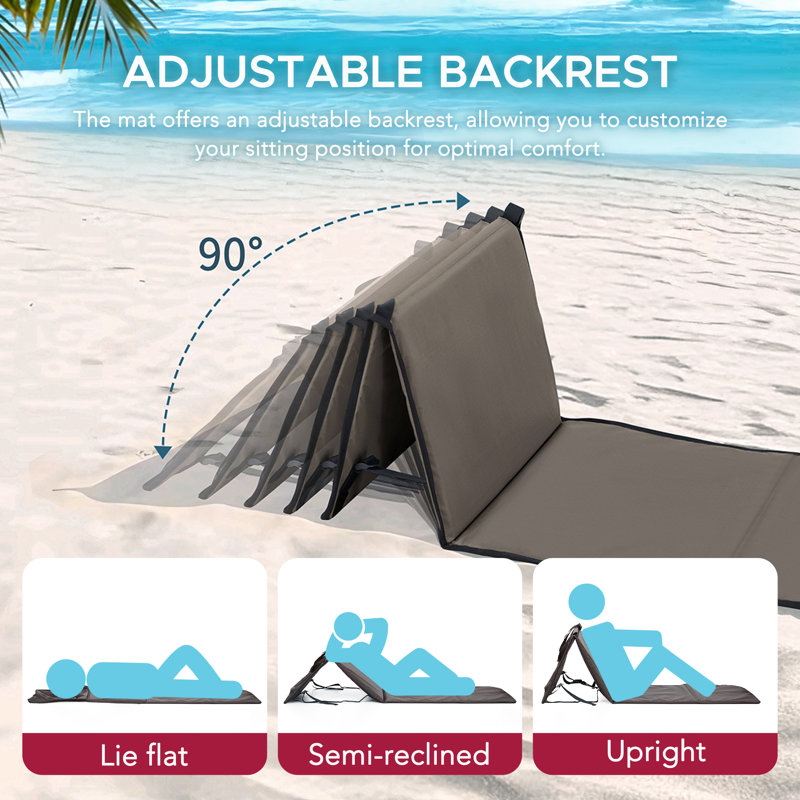 Chaise longue portative avec dossier réglable pour adultes SUNJoy, Kaki
