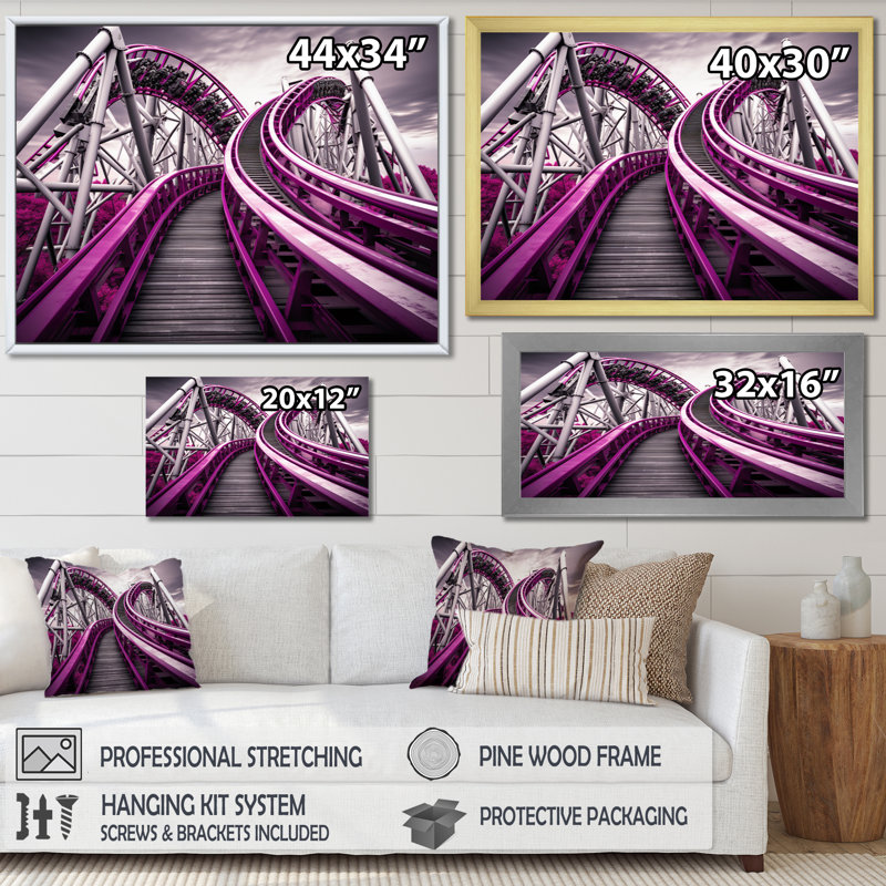 Rollercoaster Lo boucles Dreams I, H 34 po x l 44 po x P 1,5 po, Cadre simple noir