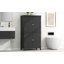 Armoire de rangement pour salle de bain élégante, unité de rangement pour salle de bain, armoire autoportante avec 4 portes, tablettes réglables, tablettes adaptables, noir-838706868