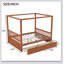 Wooden Canopy Bed With Storage Drawers-403243035-403243034