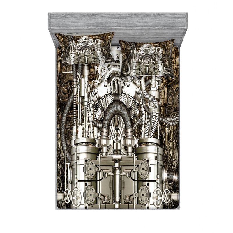 Ensemble de draps Bikes and Cars Lovers, Ensemble de drap pour grand lit avec drap-housse