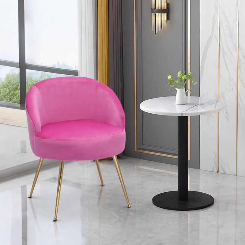 Fauteuil de lecture rembourré en velours, Velours rose