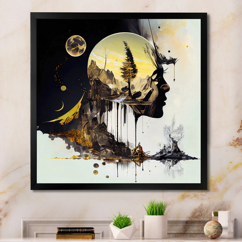 Art pur sur toile, "Pure pensées", L 16 po x H 16 po, Cadre photo noir