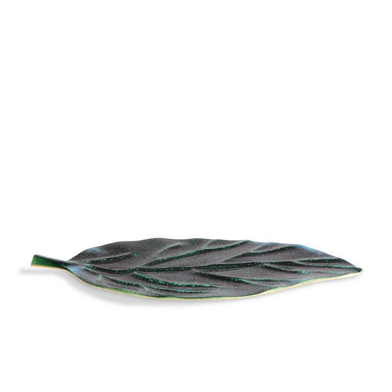Cenote Leaf Platter, 1.25" H x 18.5" W x 10.5" D