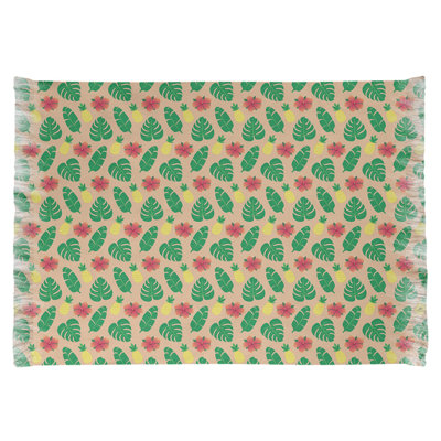 Rose tropical/vert Tapis décoratif