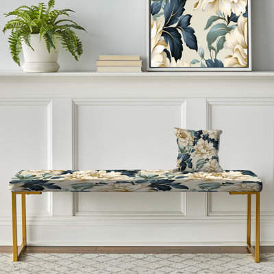 Motif contemporain Victorian I - banc rembourré floral doré