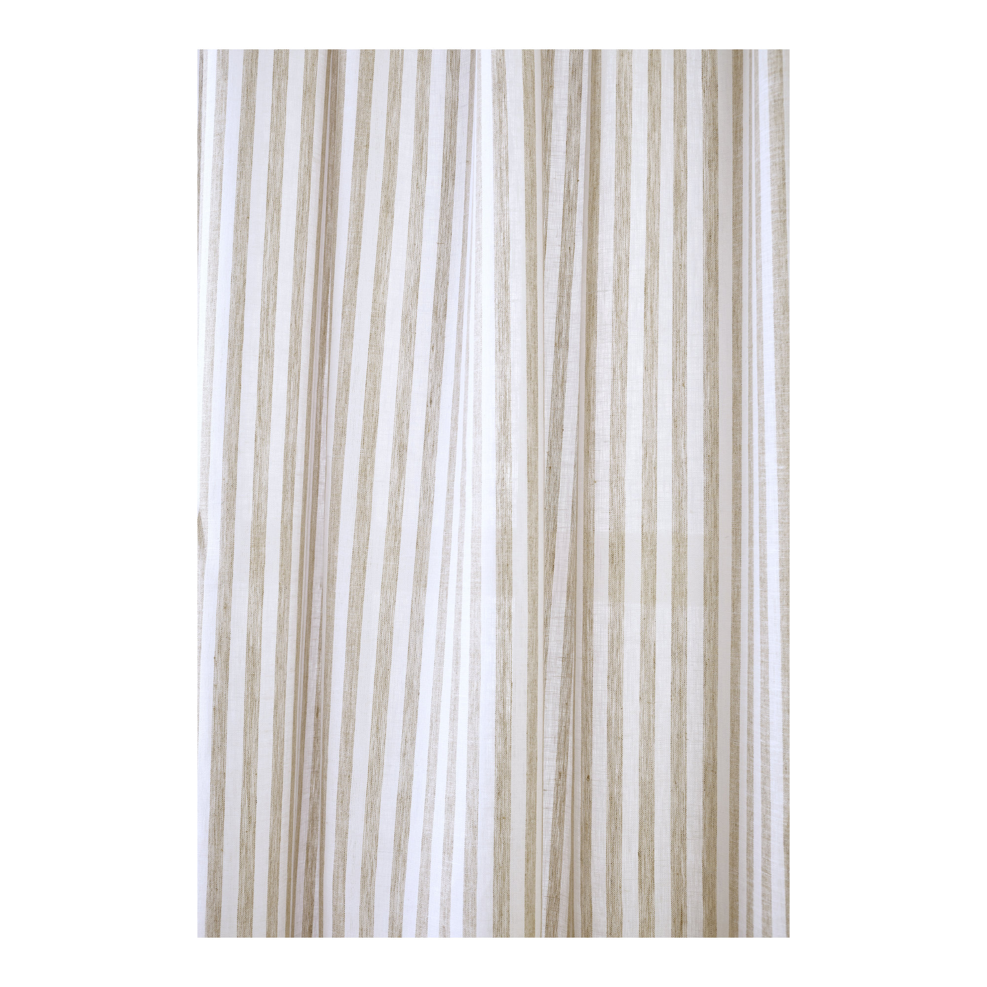  Stripe - 100% Pure Linen Curtain, 52" W x 63" L, Natural and White