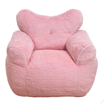Fauteuil à billes, fauteuil à billes en fausse fourrure pour adultes, canapé confortable avec dossier en forme de cœur, grand fauteuil de lecture pour salon, chambre à coucher, appartement