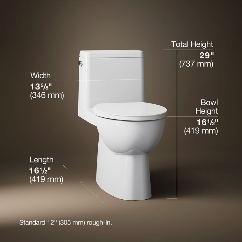 Reach™ 1.28 GPF Water Efficient Elongated Toilet, White