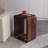 Modern Solid Wood End Table with Open Cube Storage, Walnut Finish-680788202