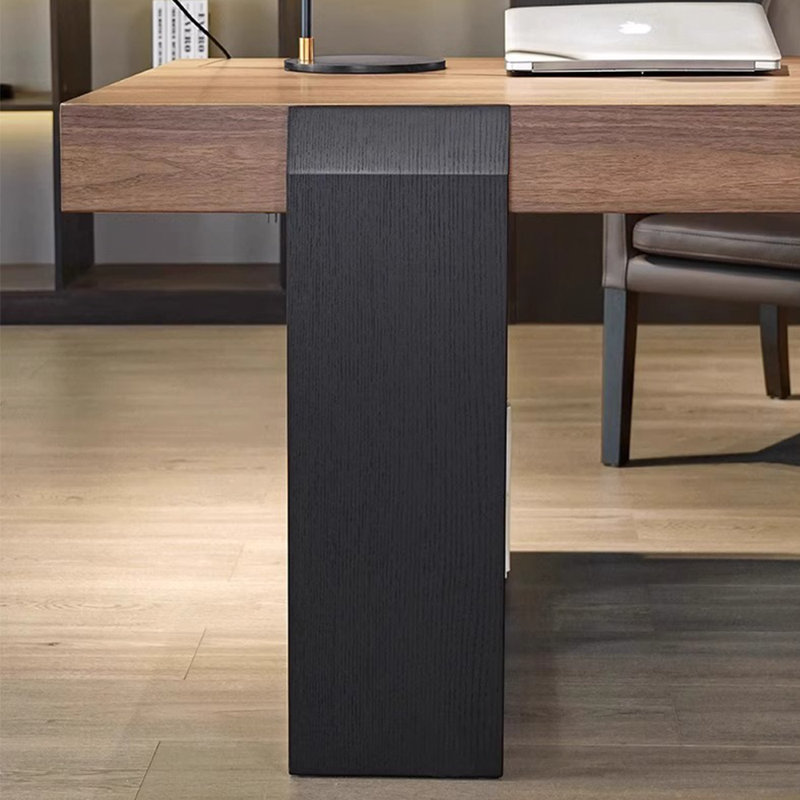 4-cube open-shelf leg design desk