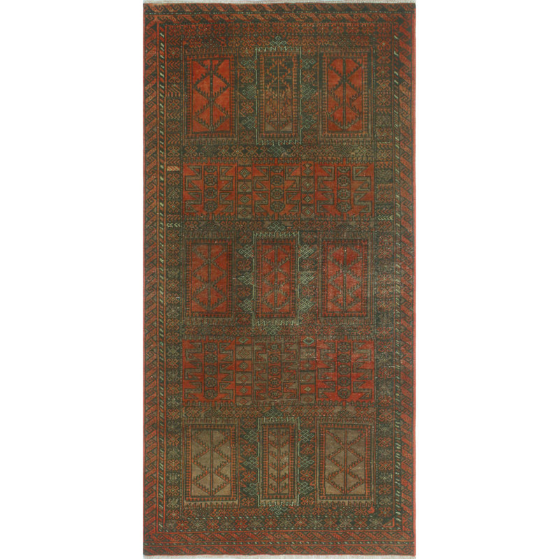 One-of-a-Kind 2'11" x 5'10" New Age Rectangle and Runner Wool Area Rug in