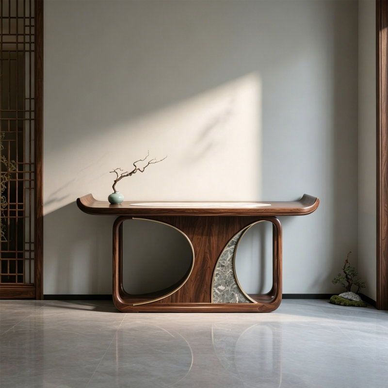 Nouveau comptoir d'entrée de style chinois, 35.43" H x 47.24" W x 15.75" D