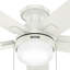 Ventilateur de plafond à profil bas 52 pouces avec lumières et chaînes à tirer Hunter-102498230-102498231