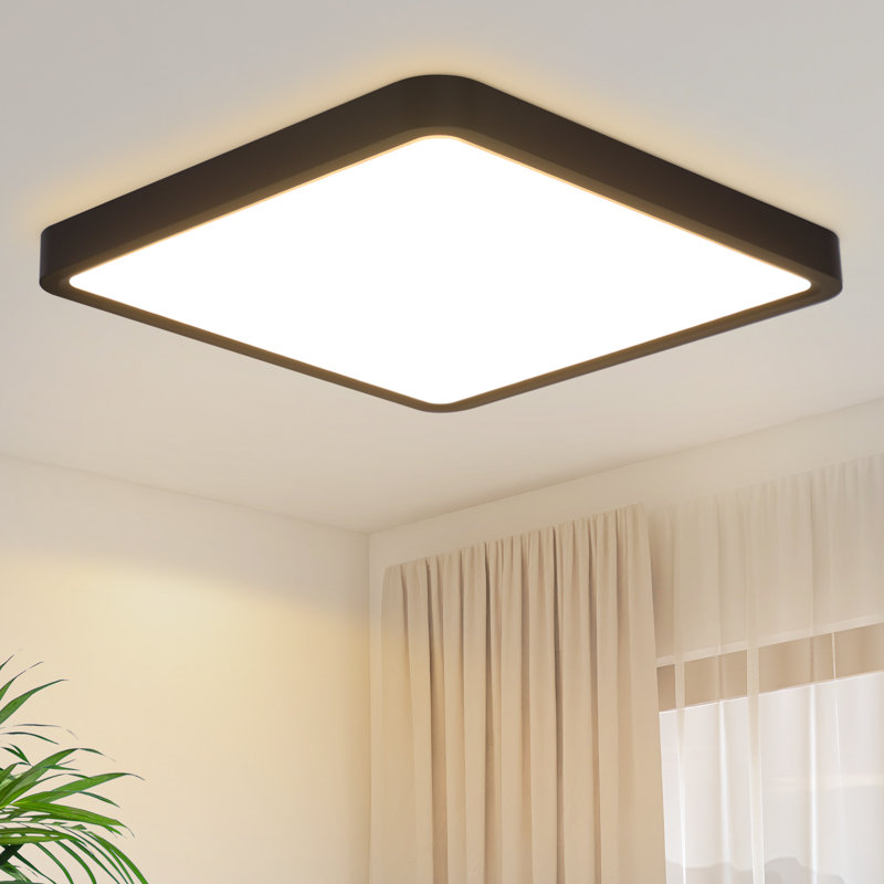 Dayenne Plastic LED Flush Mount, Matt Black