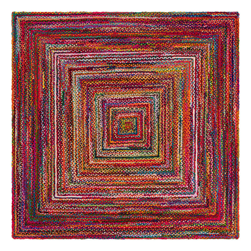 Marcantel Performance Cotton Abstract Indoor Rug, Square 10'