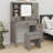 Makeup Vanity Desk with Sliding Mirror & Lights, Farmhouse Glass Top Vanity with Charging Station, 4 Drawers 2 Cabinets Dressing Table Set with Stool-364780580