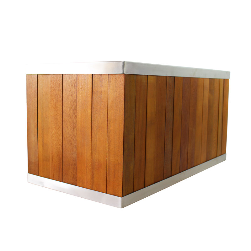 Wood Planter Box, Medium Brown, 18" H x 18" W x 36" D