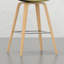 2 tabourets - Revêtement, design moderniste, bois et combinaison de 2 styles Mid-Century modernes