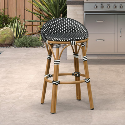 Tabouret de bar et tabouret de bar surdimensionné à dossier bas en rotin pourpre PURPLE LEAF
