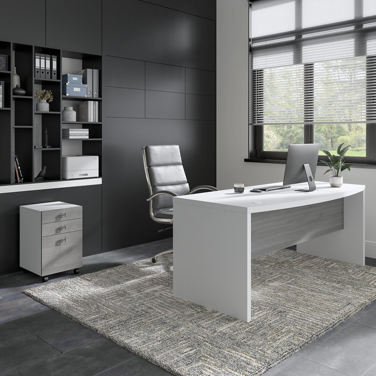 Office 500 Collection 72W Bow Front Desk with Mobile Ped