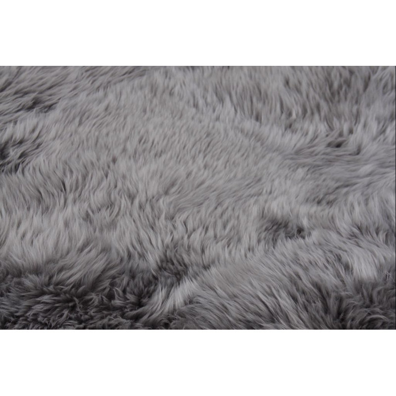 Sheepskin Area Rug in Gray, Rectangle 11'6" x 14'6"