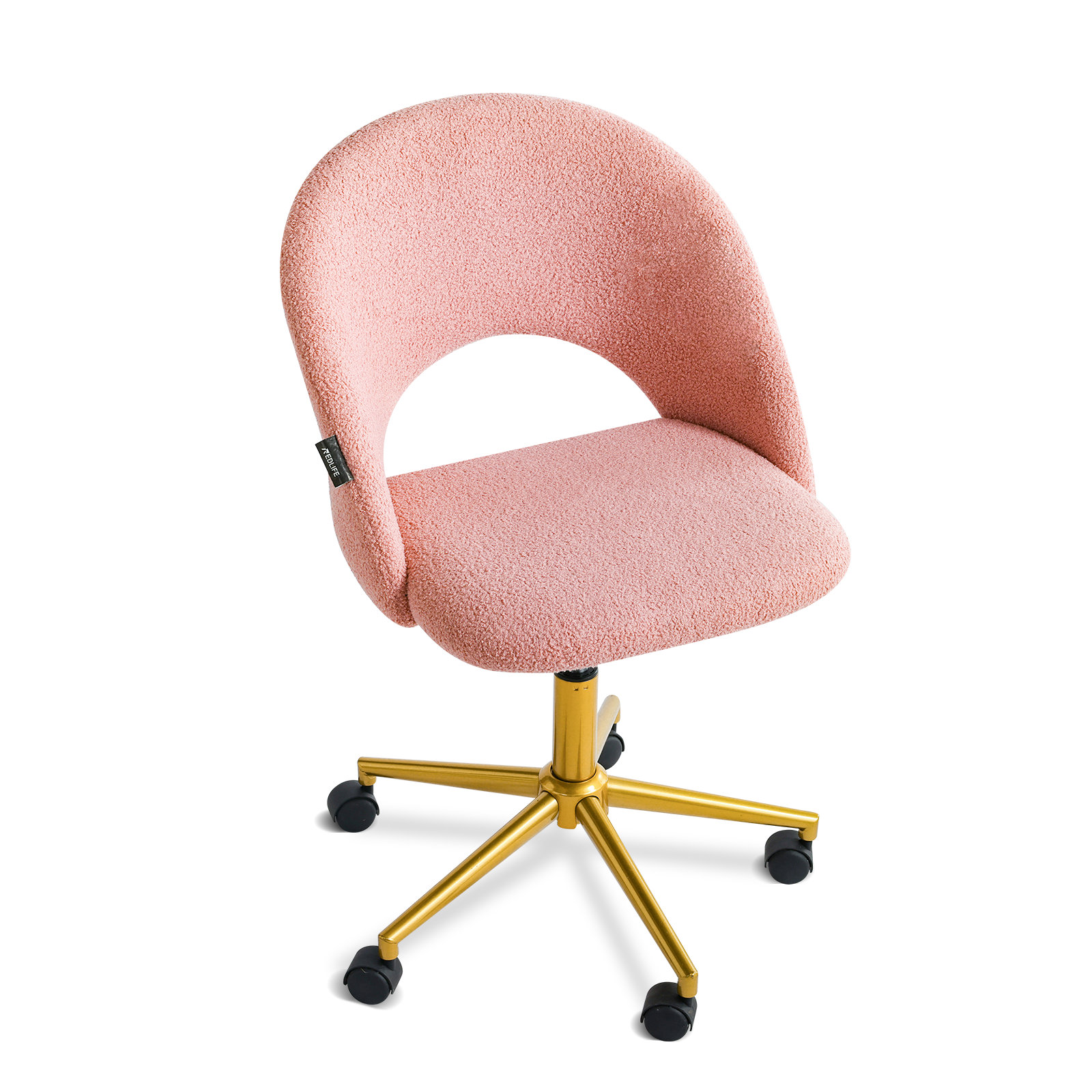 Mercer41 Redlife Vanity Chair with Back, Cute Desk Chair, Fluffy