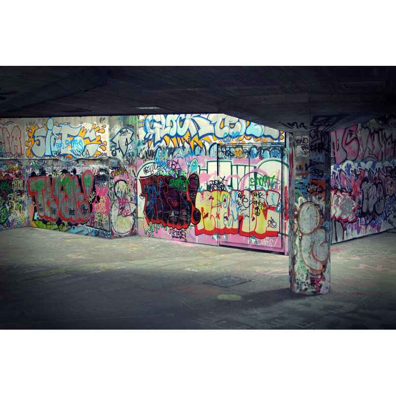 Southbank Graffiti 1 Piece Wrapped Canvas Wall Art, 81cm H x 122cm W x 3.8cm D