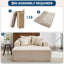 Boneless 61" Oversized Corduroy Sofa Bed with 4 Pillows, No Assembly Cloud Chaise Lounge for Home Office-2120419891