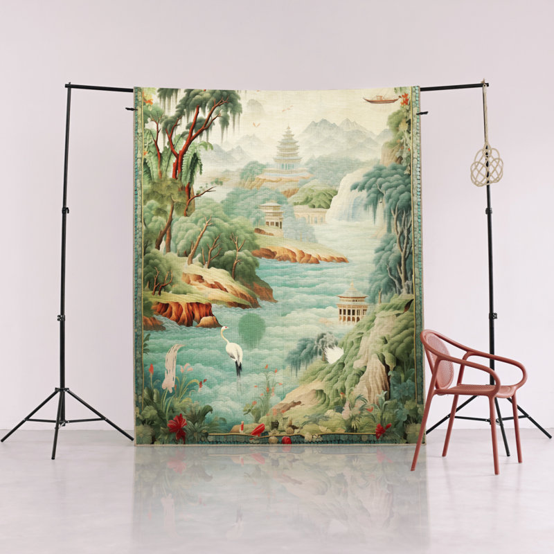Tapis décoratif à motif de tapisserie, Rectangle 5 pi x 9 pi 11 po
