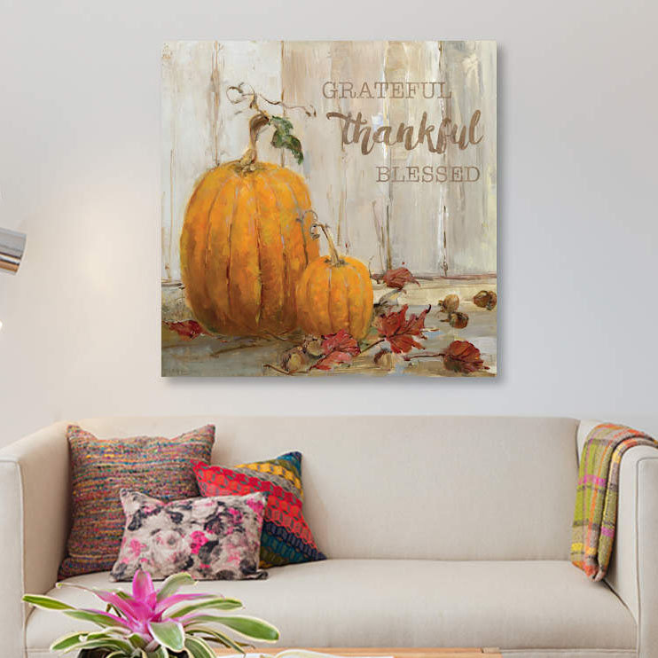 «Pumpkin Patch I», impression sur toile, H 18 po x l 18 po x P 1,5 po, Pas de tapis, Toile tendue