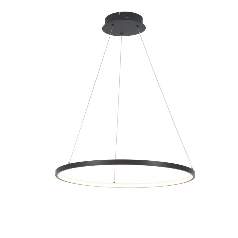 1 - Light LED Pendant, 0.8" H x 24" W x 24" D, Black