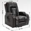 Fauteuil inclinable électrique inclinable avec massage en 8 points Chaleur lombaire, capacité de 350 lb, port USB, porte-gobelets | Noyer brun