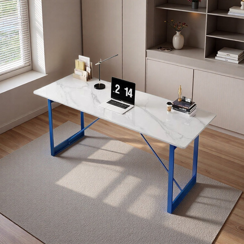 Bureau d'écriture Modern Light, Gris / blanc / bleu, H 29,52 po x l 55,11 po x P 23,62 po