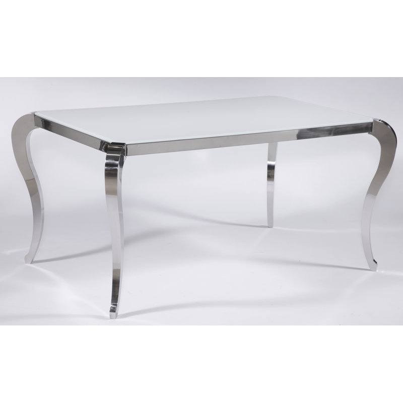 Coriana Glass Top Metal Base Dining Table