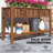 Dual-Tier Elevated Wood Planter Box,Raised Garden Bed,With Storage Shelf,Drainage Holes,And Liner-1604460147