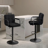 Eldredge Adjustable Height Swivel Upholstered 25-31"H   Barstool with Metal Frame