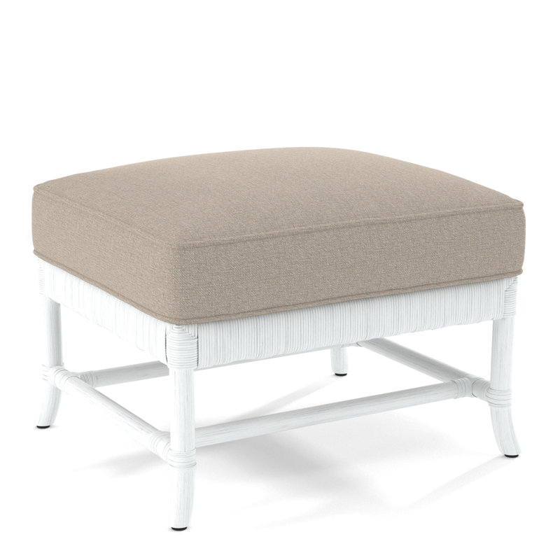 Lafayette Ottoman, Navy Beige Stripe; 0212-61, Nickel