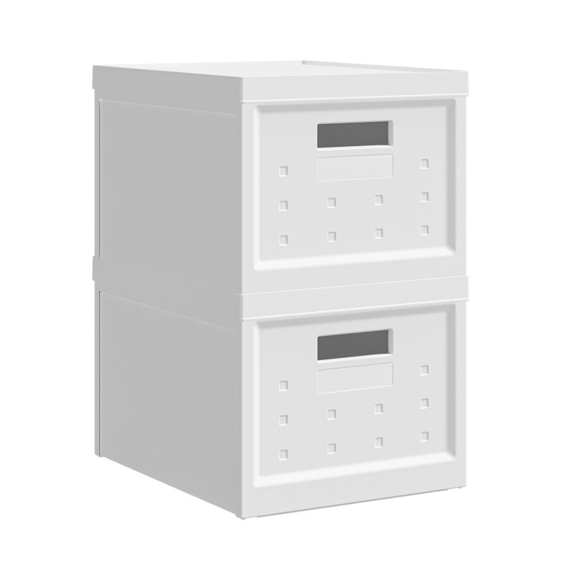 Ensemble de 2 boîtes de rangement pliables et empilables avec couvercles pour l'organisation à la maison ou au bureau