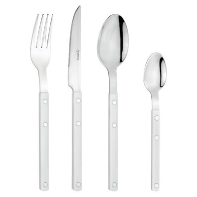 Grunwerg Bistro Cutlery, 16 Piece Set, 18/0 Stainless Steel, Riveted Handle