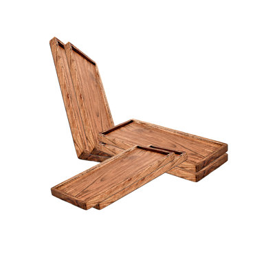 Ensemble de plateaux en bois d'acacia