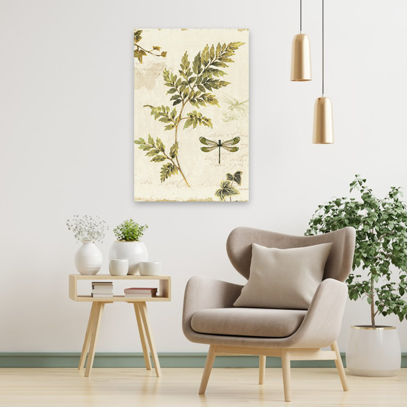 Ivies and Ferns III Crop - Art botanique crème brun et beige, H 36 po x l 24 po
