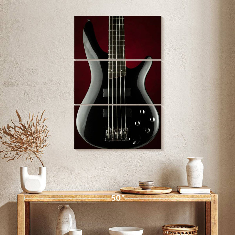 Abarca Black Electric Guitar, 38" H x 24" W