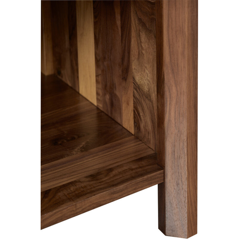 Rustic Walnut Open Nightstand