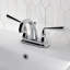 Robinet de salle de bain central à 4 poignées à fixation sur comptoir à 3 trous avec laiton escamotable Kingston-11174855