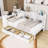 2 Drawers Wood Daybed with Built-in-Desk and Bookcase-357420675-357420733