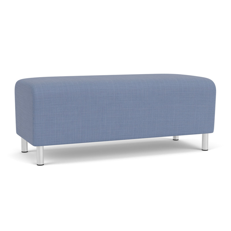 Banc de réception Ravenna, Acier brossé, Chambray bleu marine clair