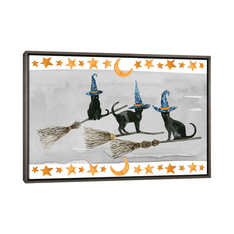 « Black Cat collection D » par Grace Popp-impression d’art graphique, Pas de tapis, H 26 po x l 40 po x 1,5 po