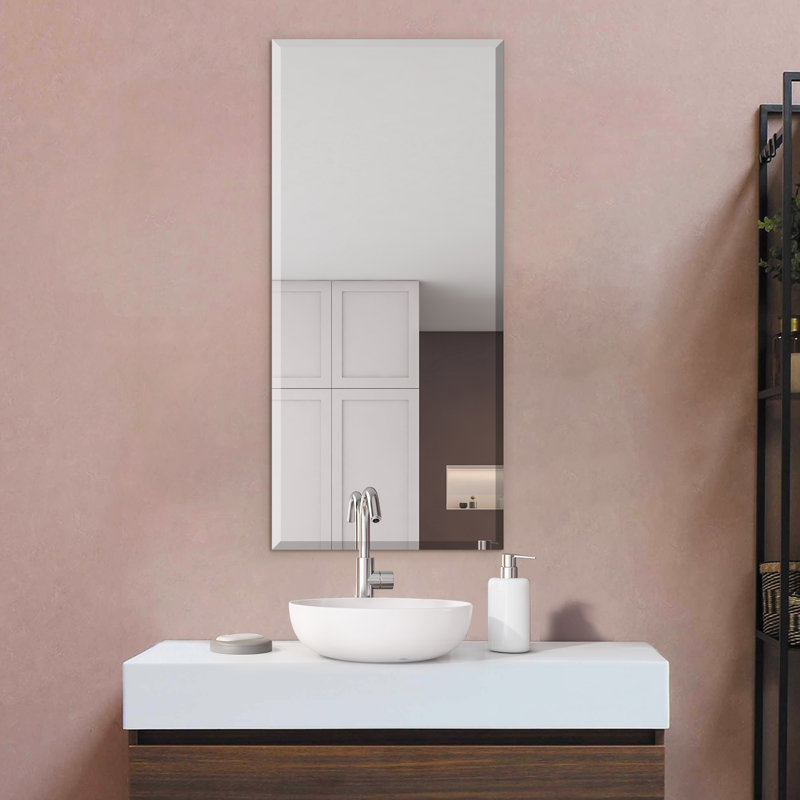 Trelon Flat Wall Mirror, 18" H x 40" W