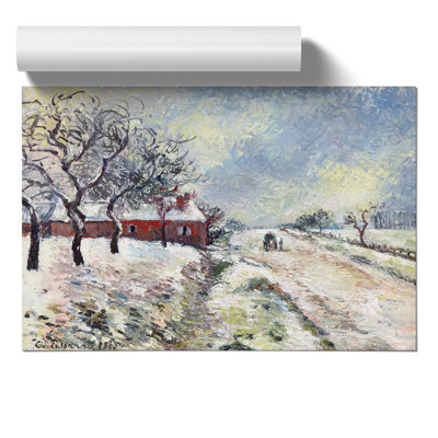 Snowy Road With House by Camille Pissarro - No Frame Painting